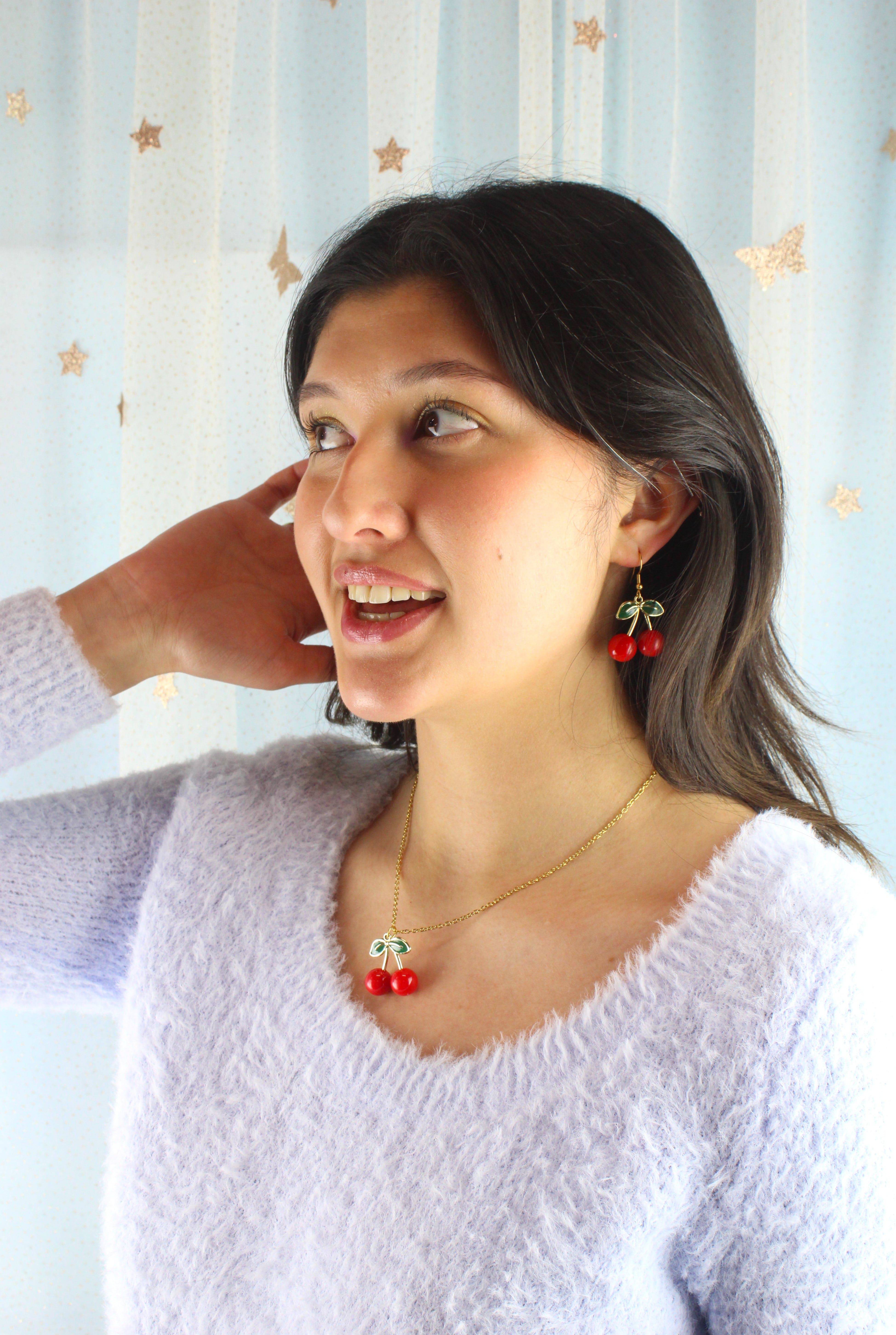 Cherry Bomb Necklace - 24K Gold