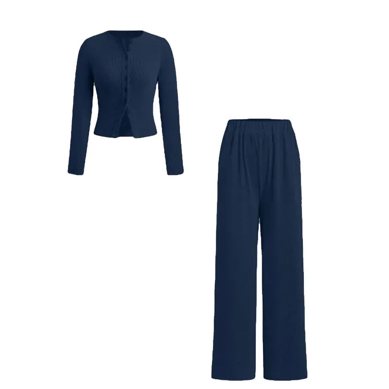 Ribbed Two-Piece Set | Crop Top & Elastic Pants