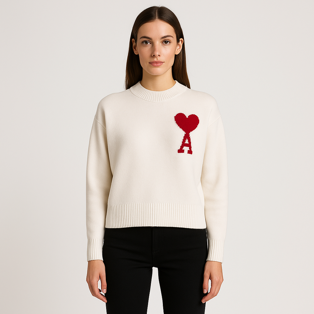Amaria Sweater | Heart & Letter Detail