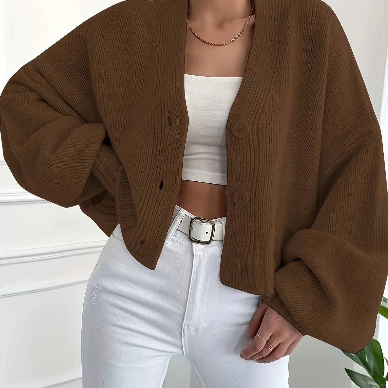 Cozy Knit Button Cardigan | Oversized Fit