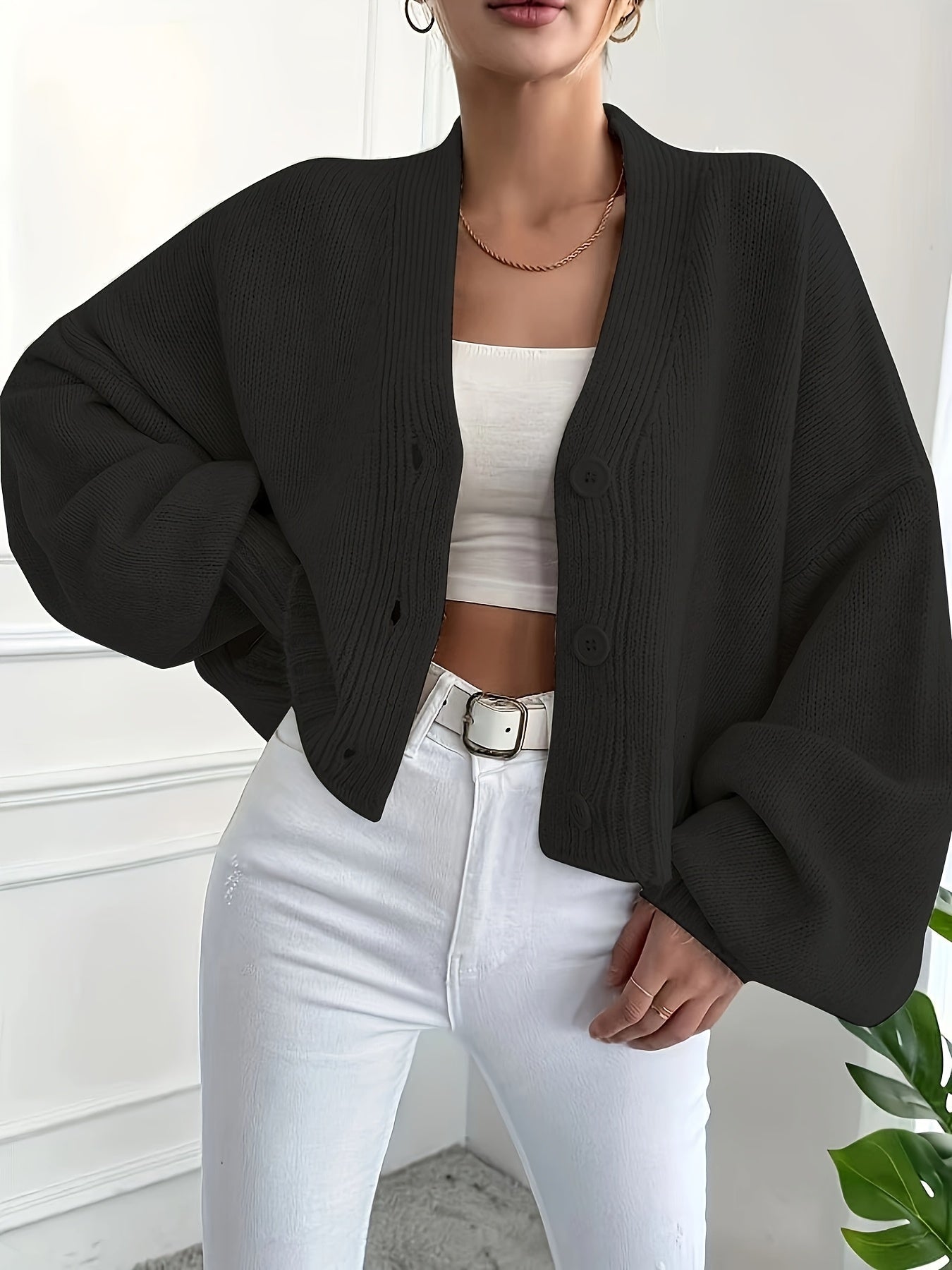 Cozy Knit Button Cardigan | Oversized Fit