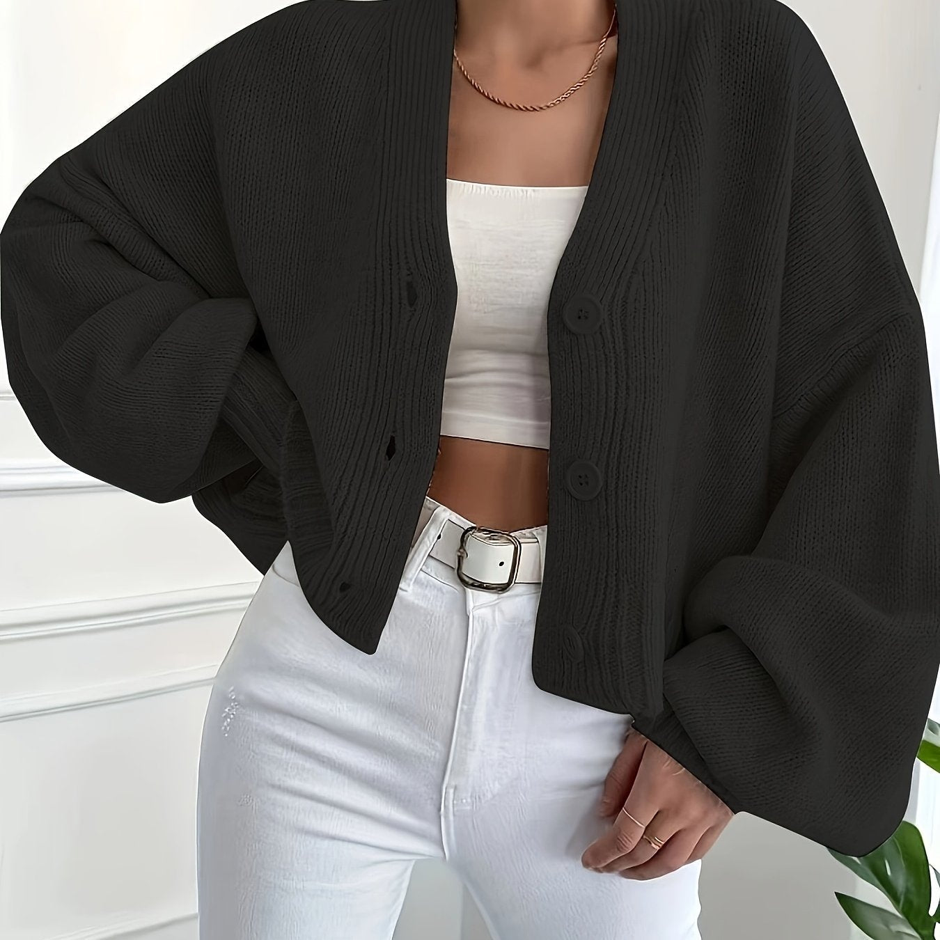 Cozy Knit Button Cardigan | Oversized Fit
