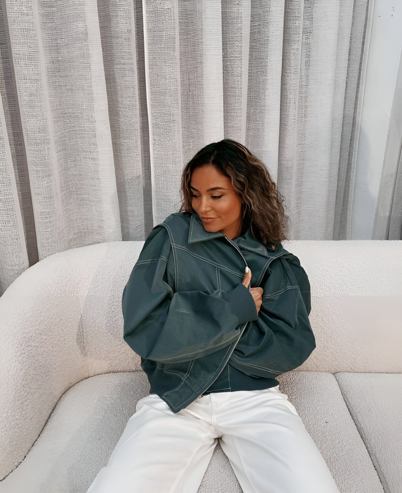 Lexi | Leather Bomber Jacket