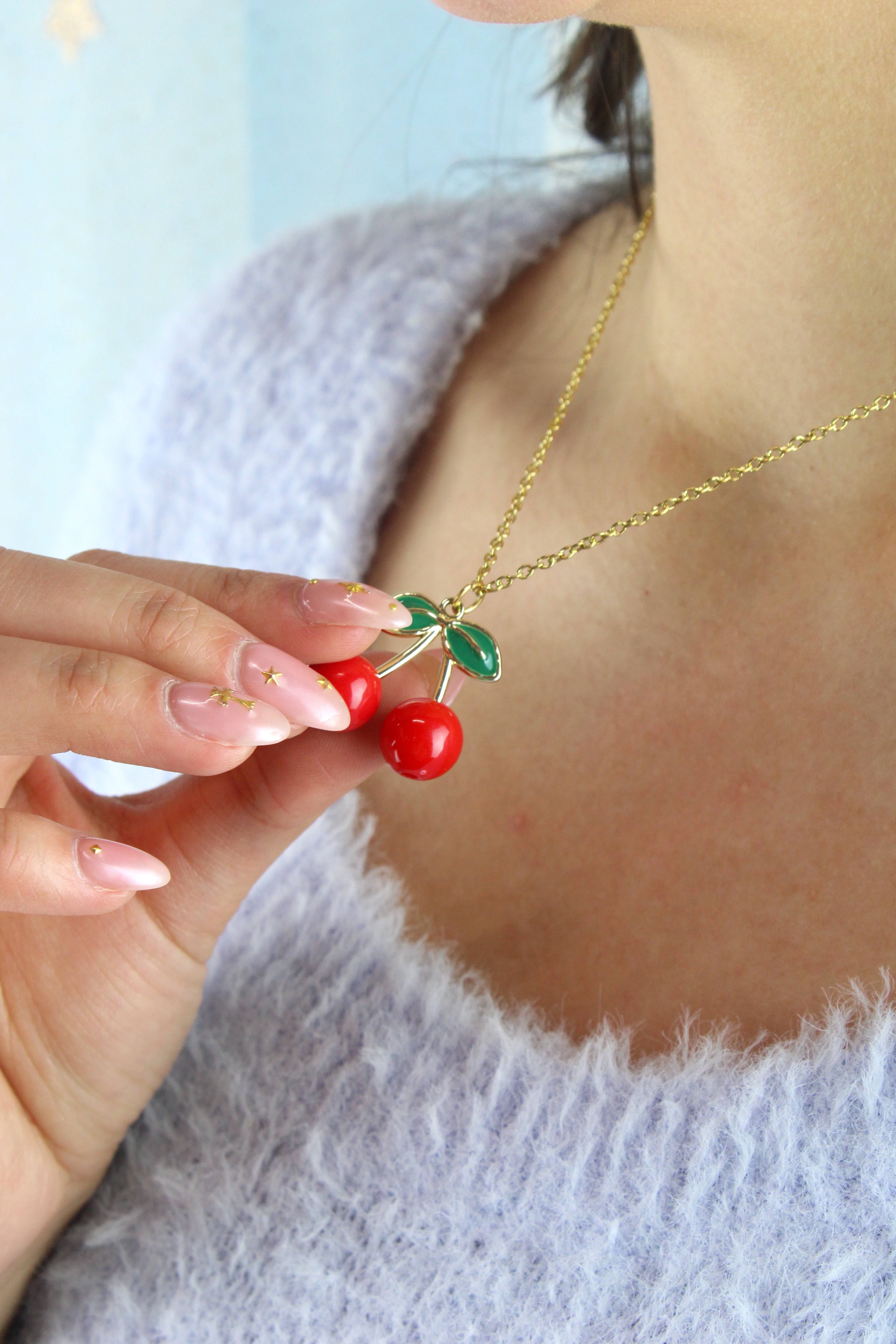 Cherry Bomb Necklace - 24K Gold