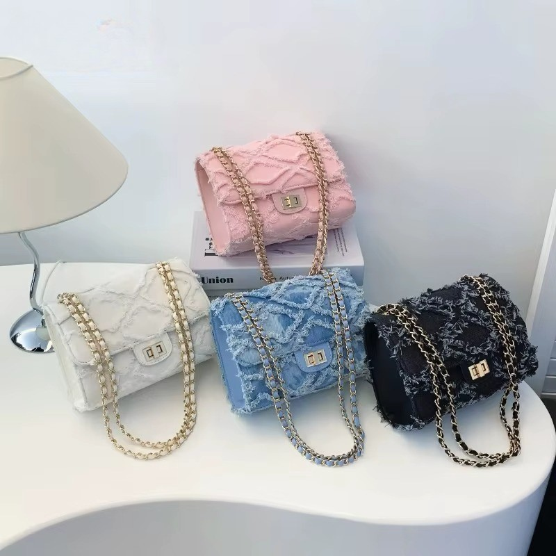 Quilted Denim Shoulder Bag